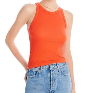Monrow Seamless Red/Orange Ribbed Tank